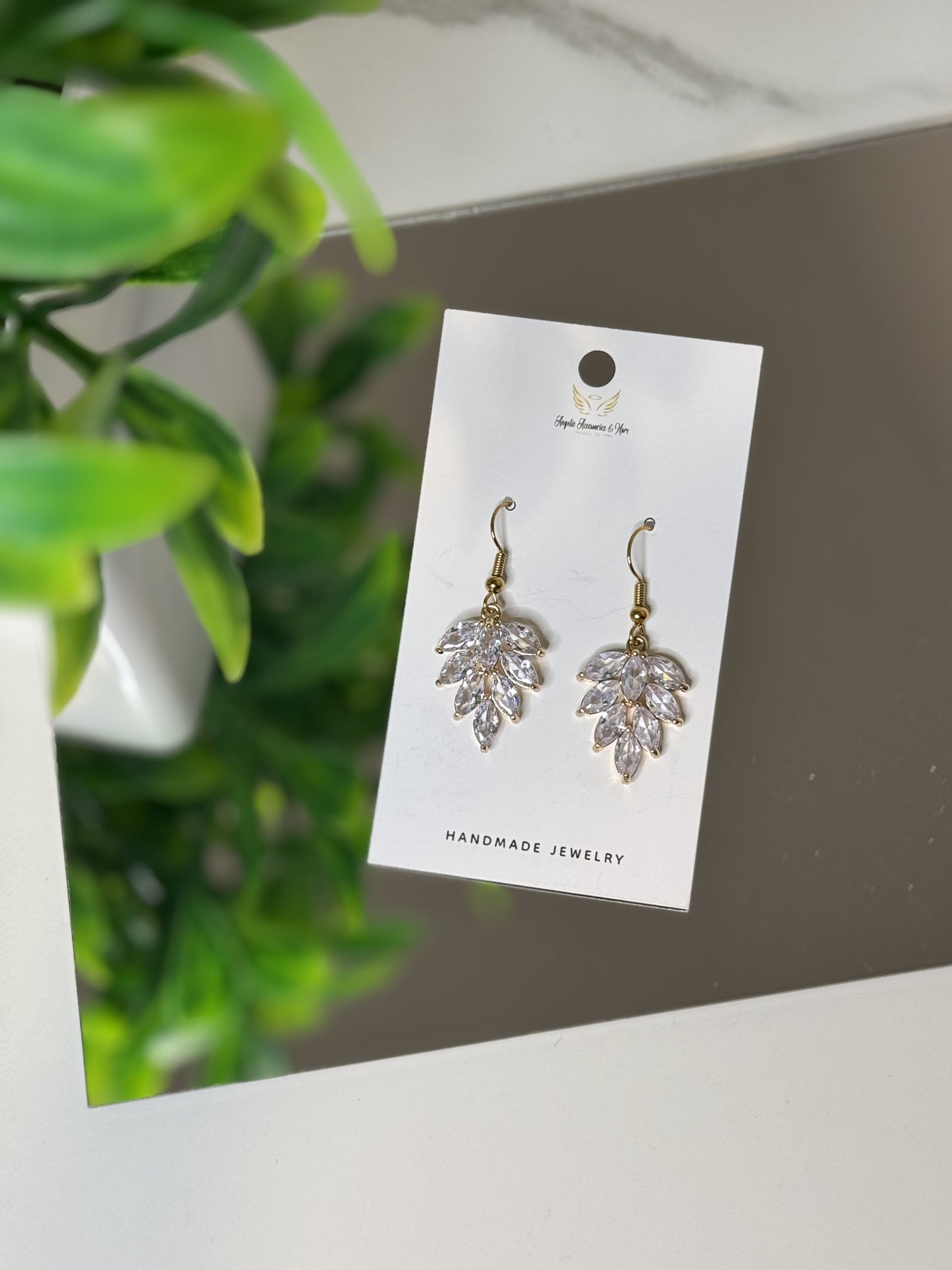 Gold Plated Leaf Dangle Earrings