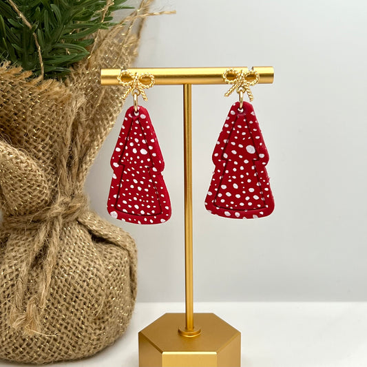 Christmas Tree Earrings (Red)