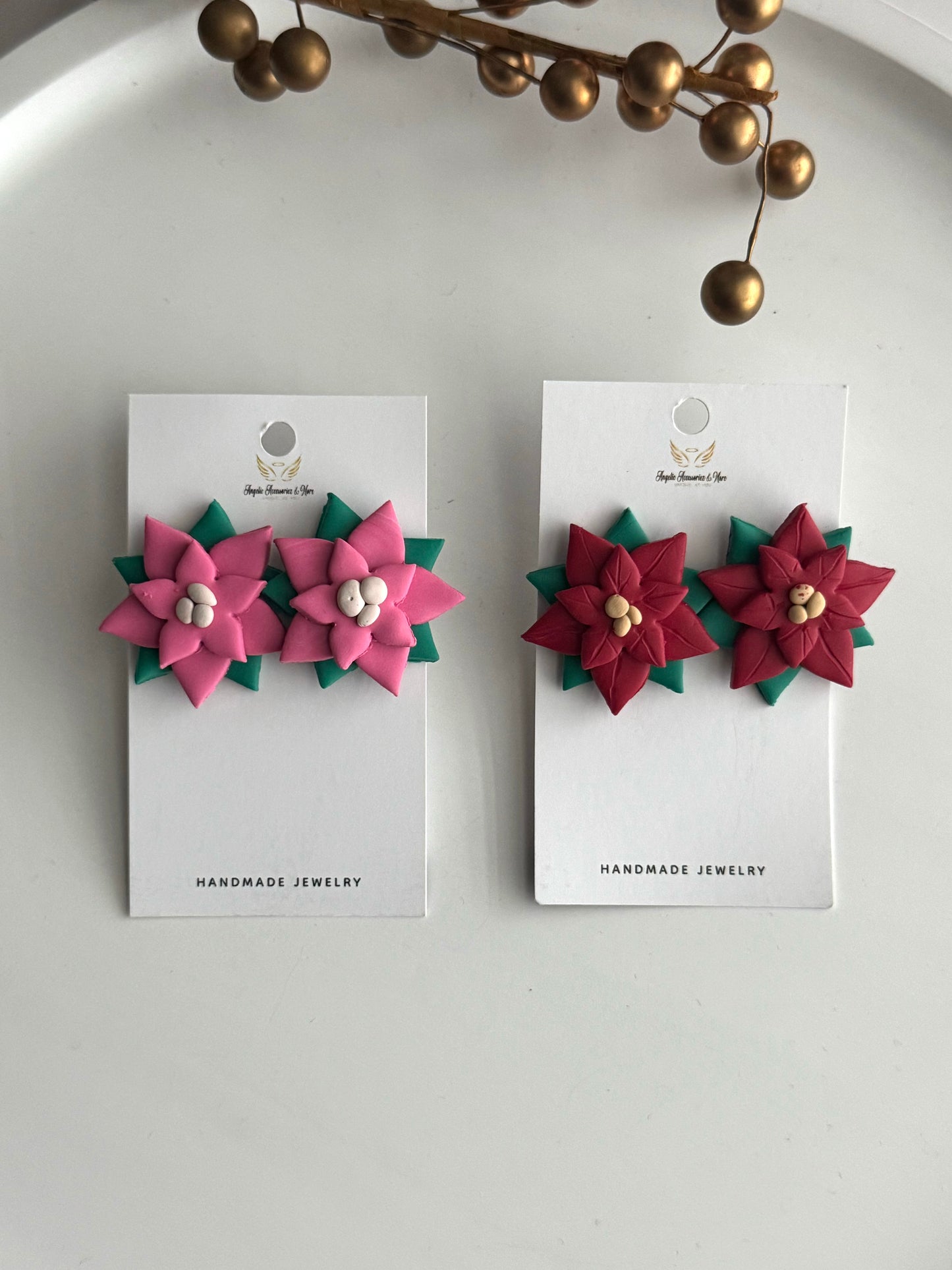 Poinsettia Earrings