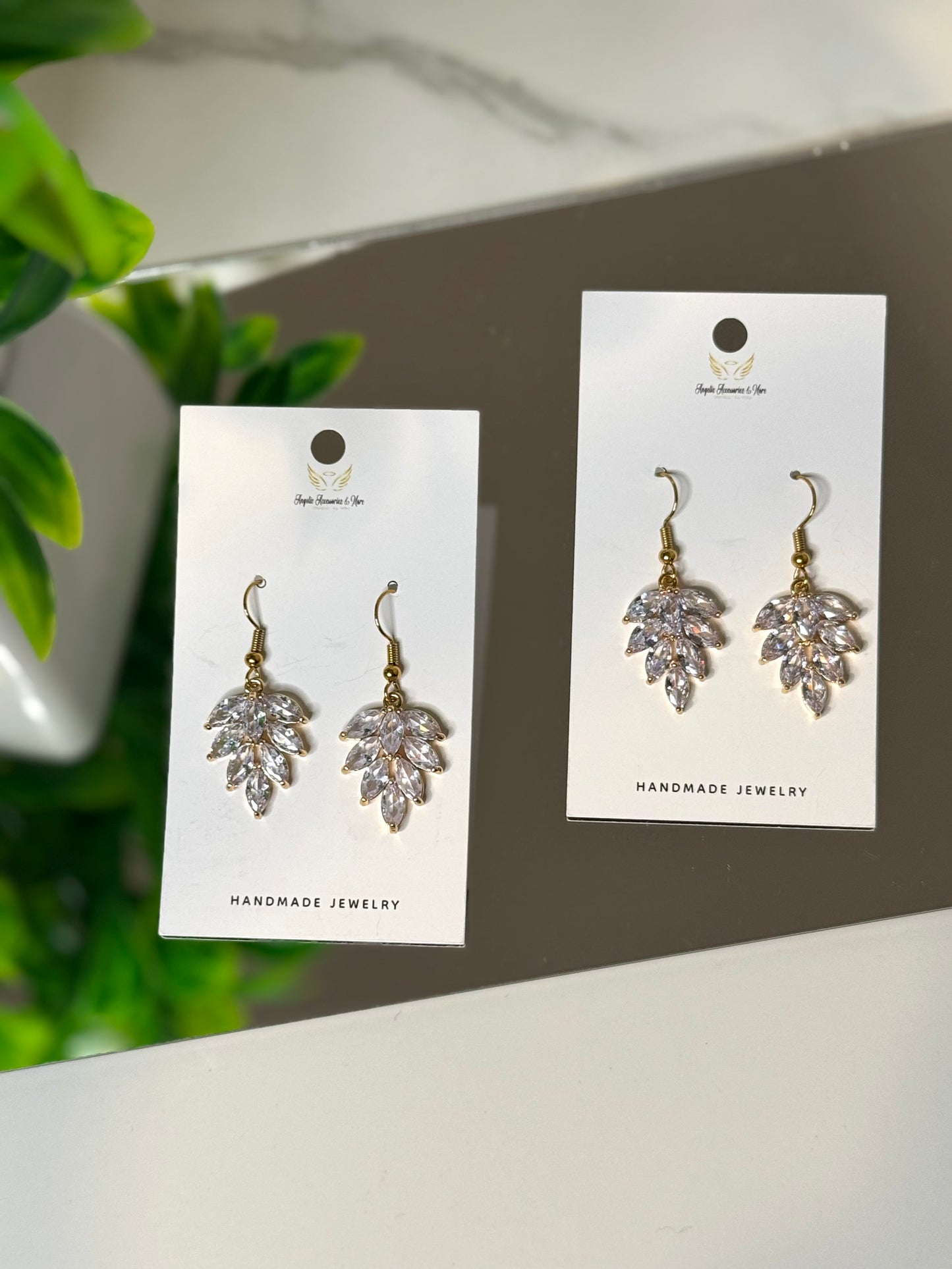 Gold Plated Leaf Dangle Earrings