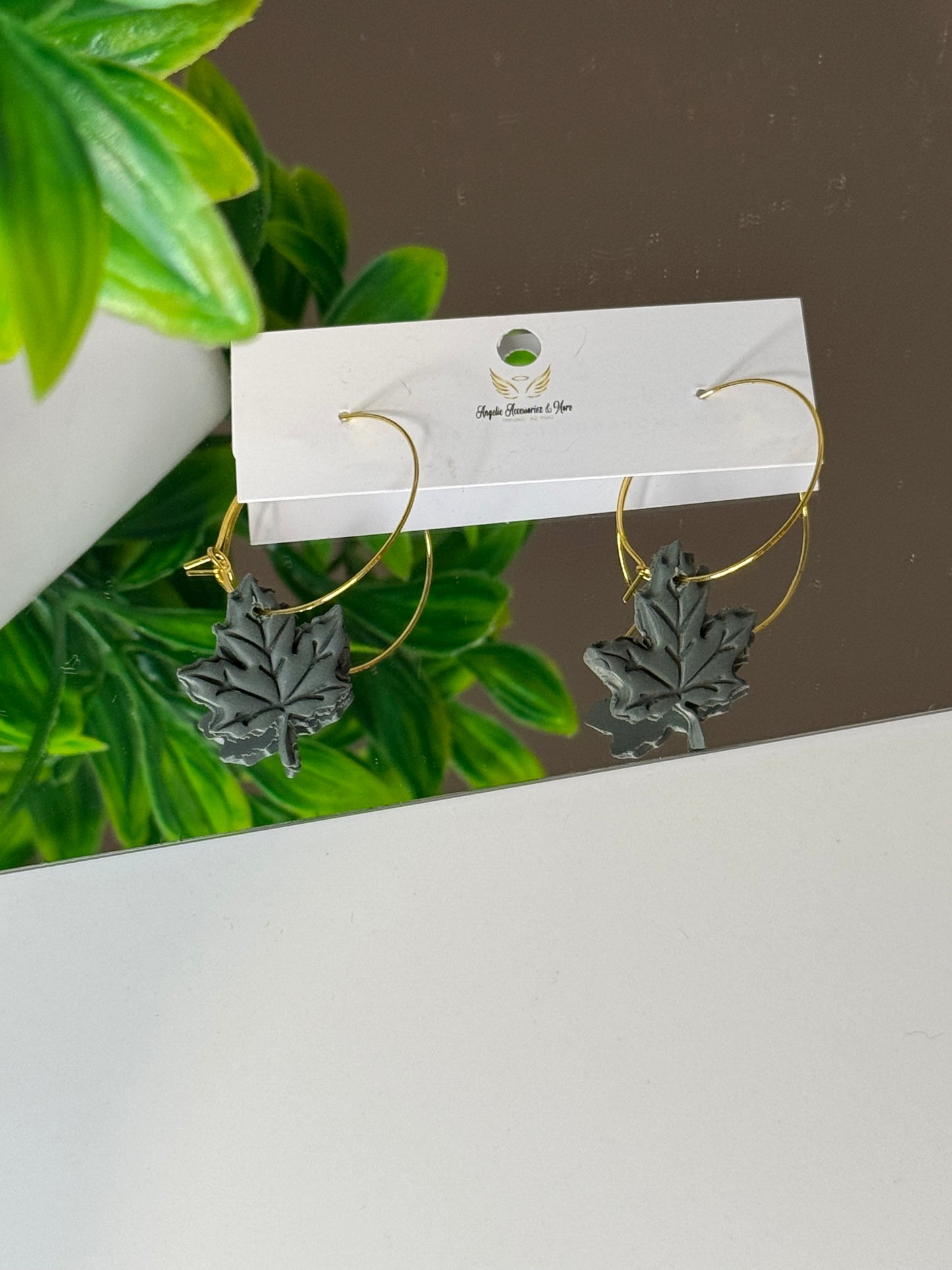 Leaf Hoop Earrings