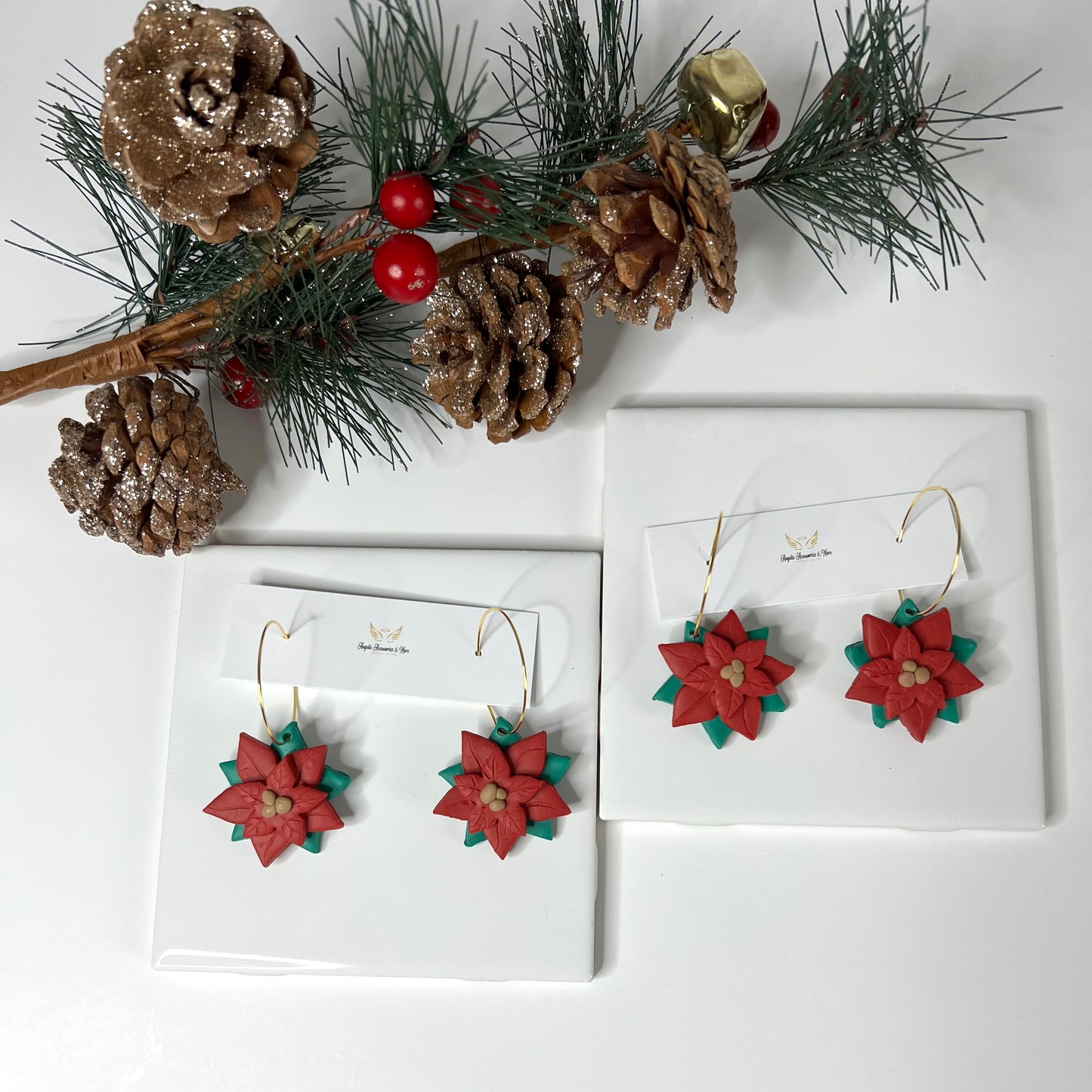 Poinsettia Earrings