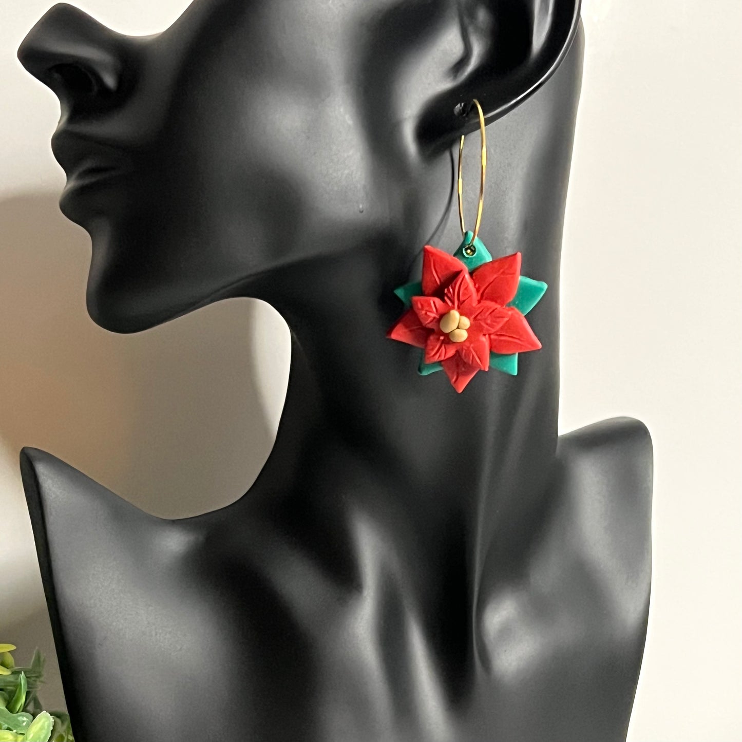 Poinsettia Earrings